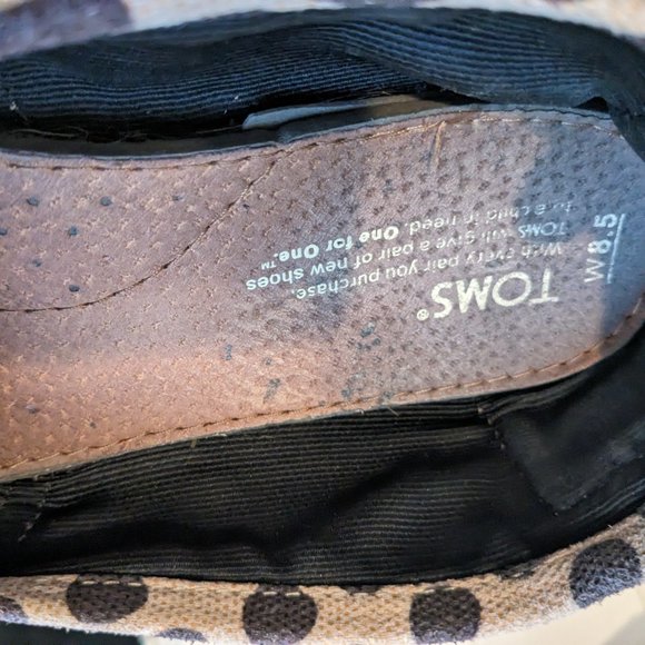 TOMS Gold Polka Dot Classic Canvas Shoes Size W8.5 - Picture 6 of 9